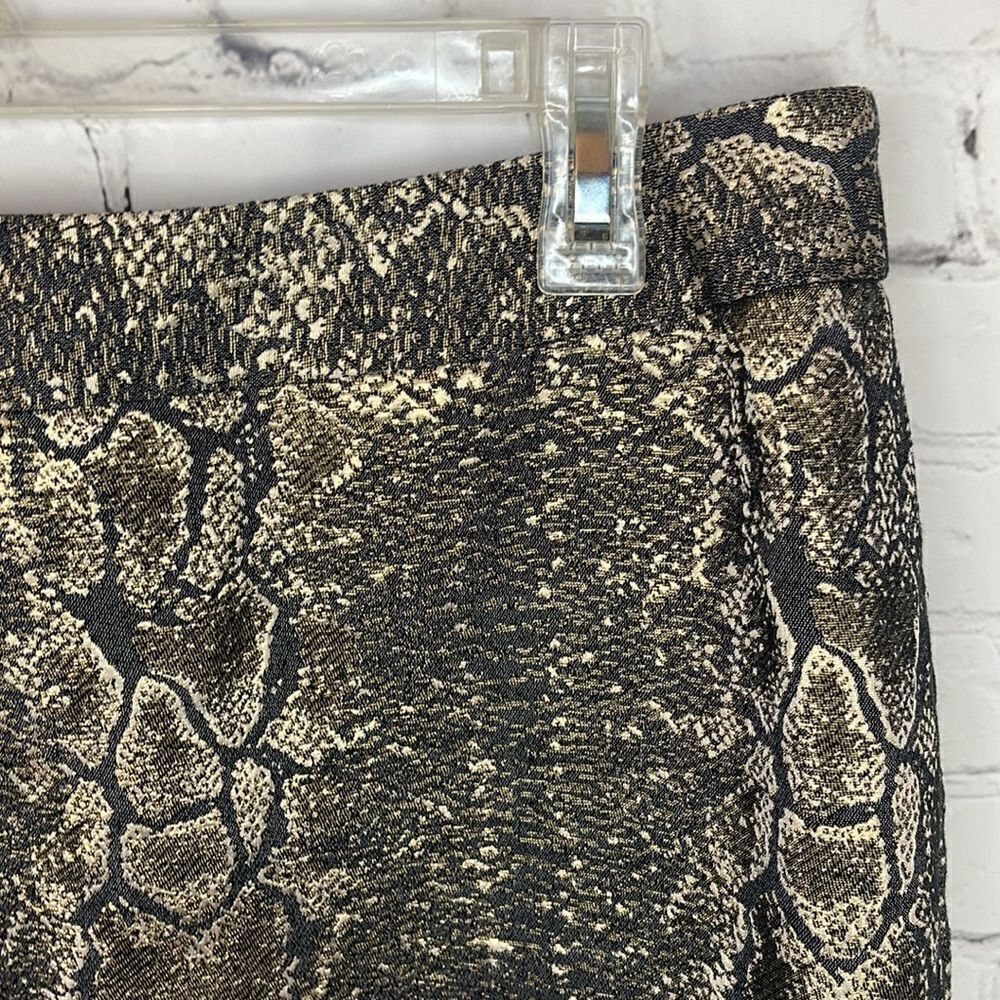 Worthington Snake Skin Print Gold and Black Skirt Size 14 - Picture 2 of 6